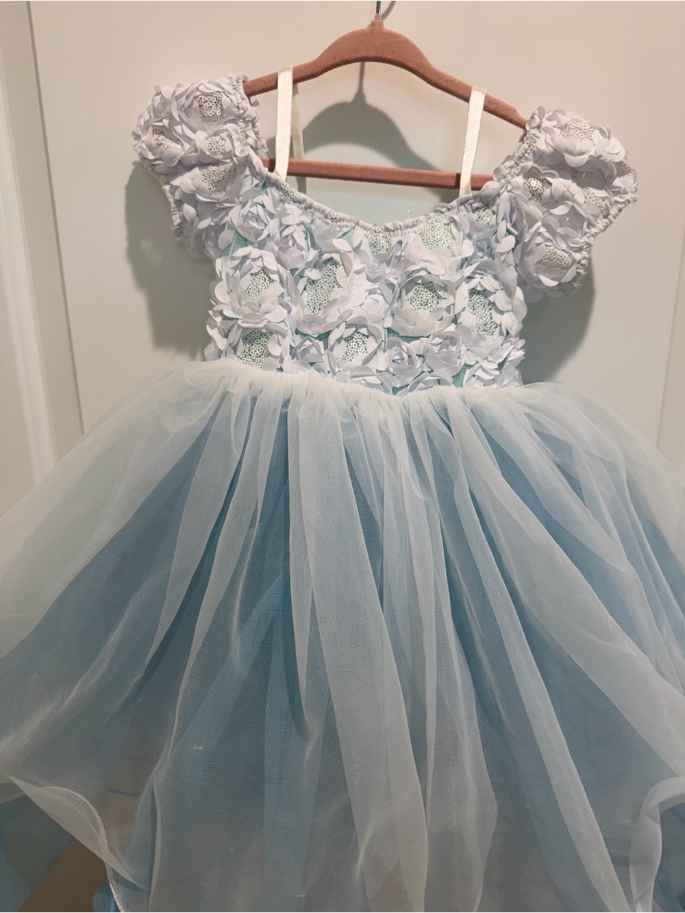 Vintage Dansco Girls Small Child Light Blue Tulle
Dance Dress
